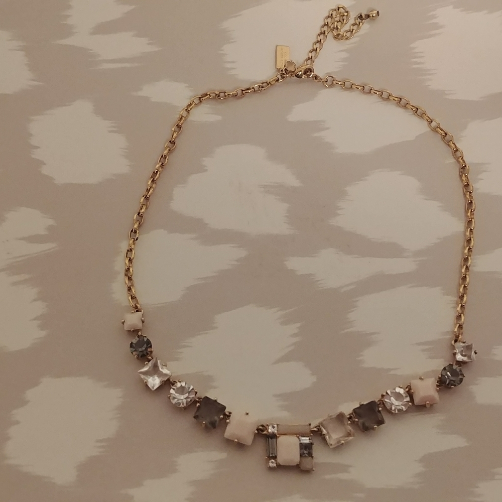 Kate spade statement necklace light pink, clear st